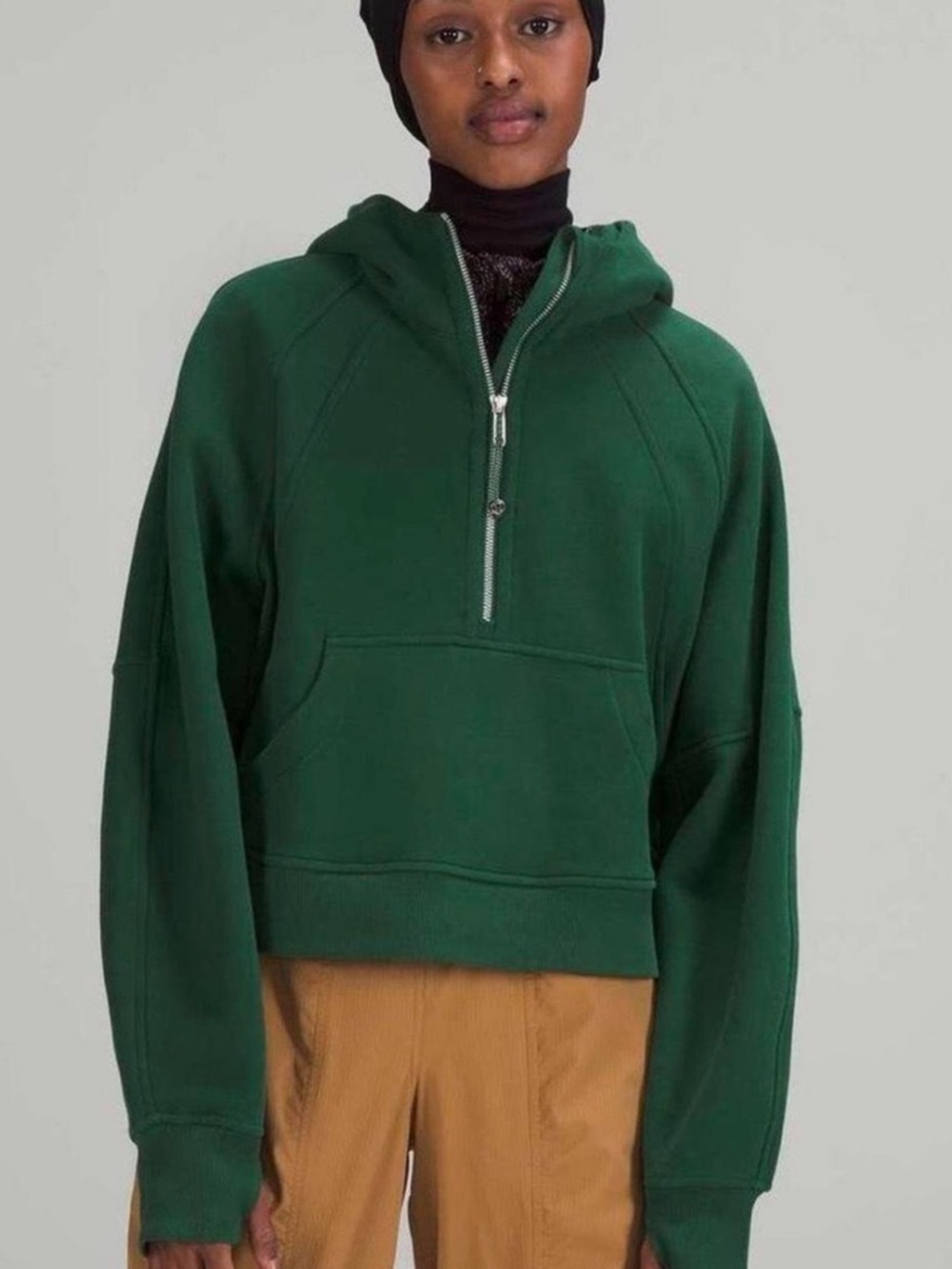Lululemon scuba oversized half zip hoodie, green color, size M/L